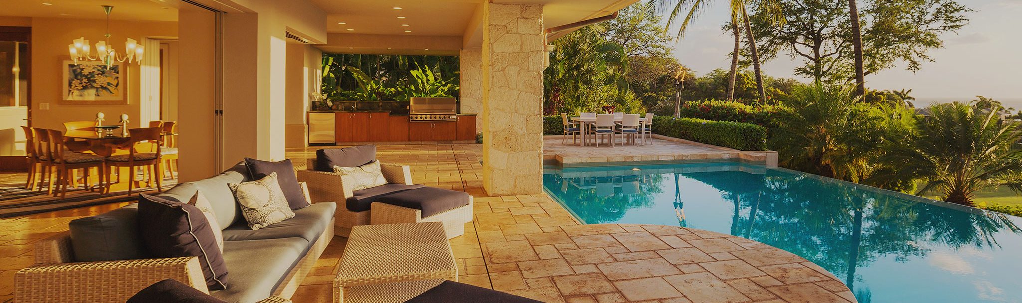 Pool in nice home cleaned by groundskeeper