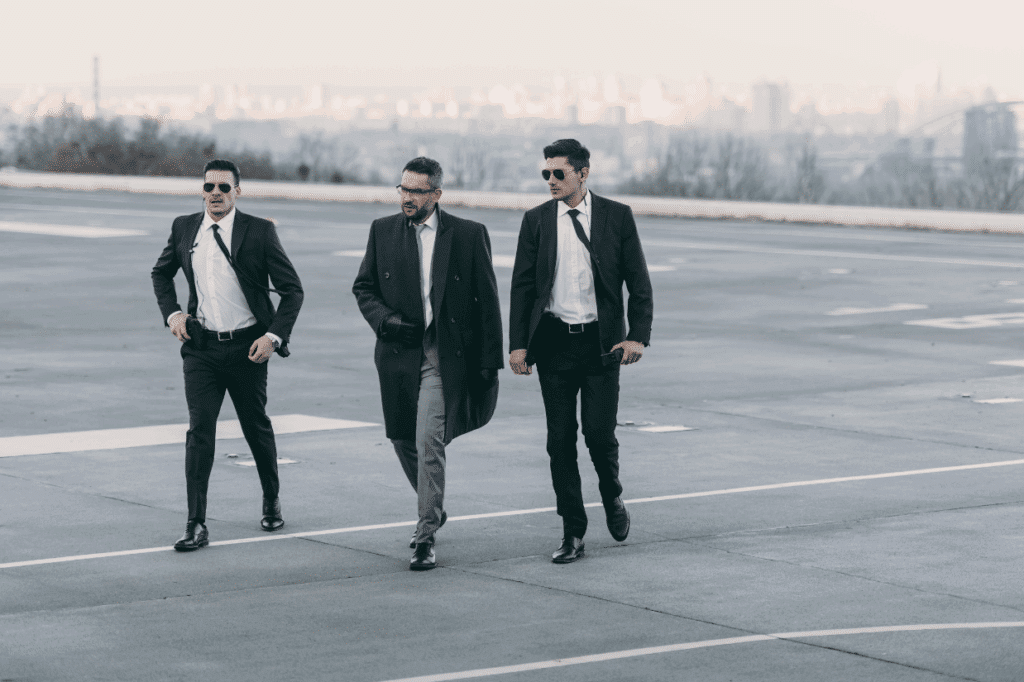 security-guards-walking Security guards walking high-profile client