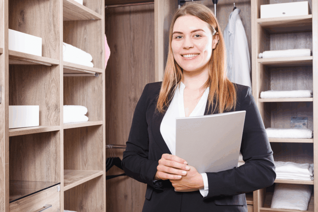 Estate Manager with clipboard
