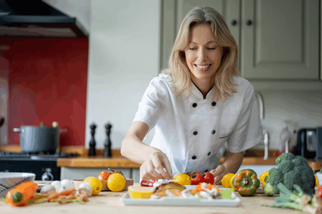 Private chef preparing food